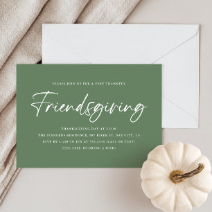Minimalist Green Friendsgiving Invitation