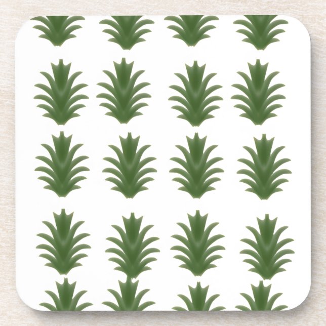 Minimalist Green Leaf Botanical Paper Plate Coaster (Front)