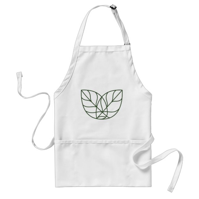 Minimalist Green Leaf Line Art  Standard Apron (Front)