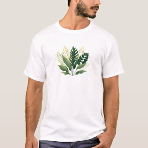 Minimalist Green Leafs  T-Shirt