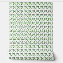Minimalist Green Leaves Pattern Wallpaper