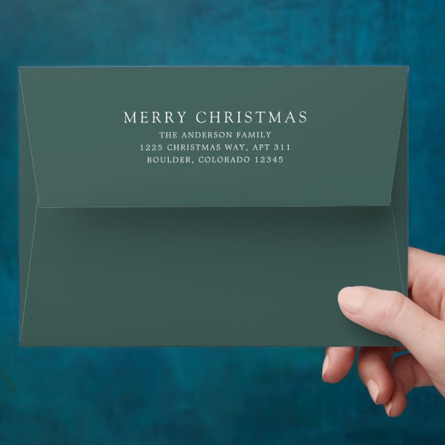 Minimalist Green Modern Christmas Envelope (Hand)