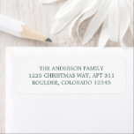 Minimalist Green Modern Christmas Return Address Return Address Label<br><div class="desc">Modern Christmas return address featuring a simple and minimalist design.</div>
