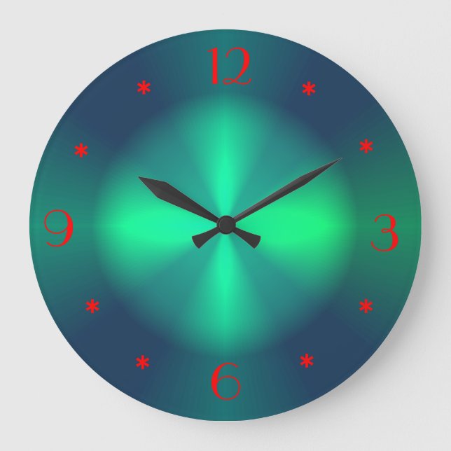 Minimalist Green Red Illuminated  >Wall Clocks (Front)