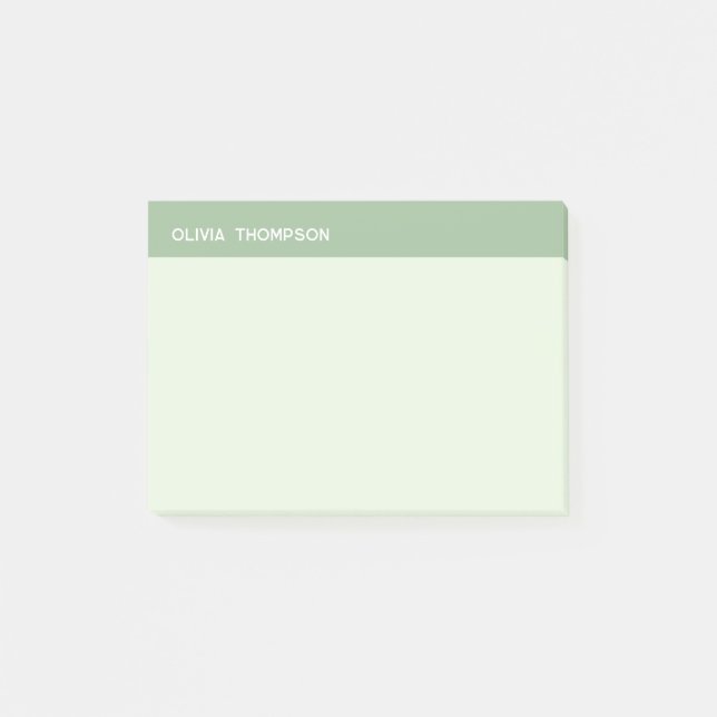 Minimalist Green Sticky Post-it Notes (Front)