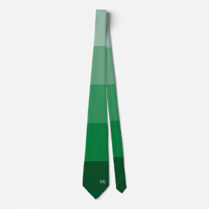 MINIMALIST GREEN STRIPED MONOGRAM INITIALS CUSTOM TIE