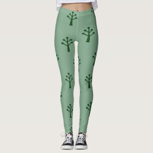 Minimalist Green Trees Leggings