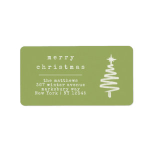 Minimalist Green Typewriter Family Return Label