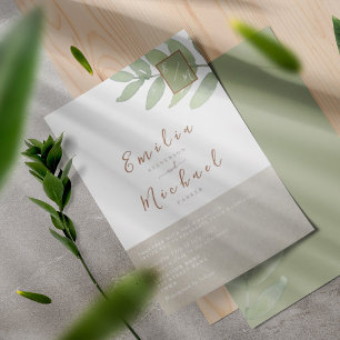 Minimalist Green Wedding Invitation