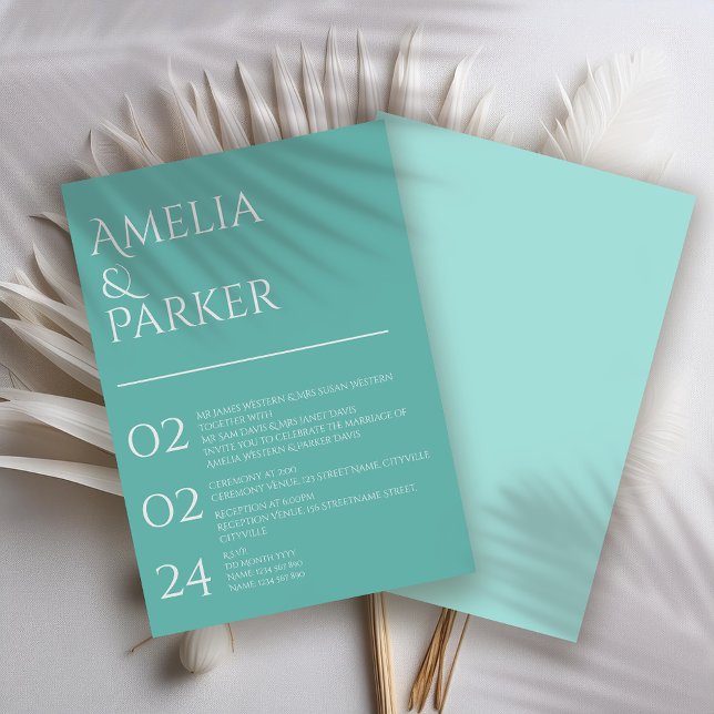 Minimalist Green Wedding Invitation (Creator Uploaded)