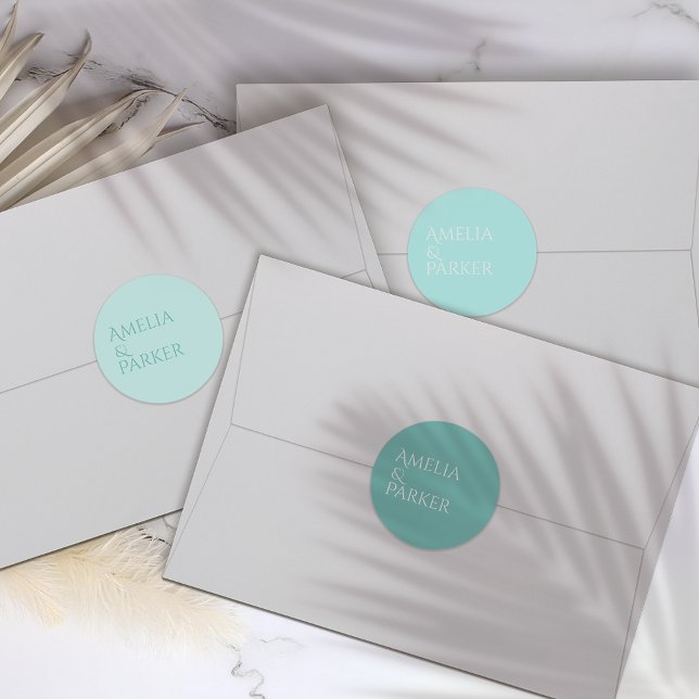Minimalist Green Wedding Invitation Sticker Label (Creator Uploaded)