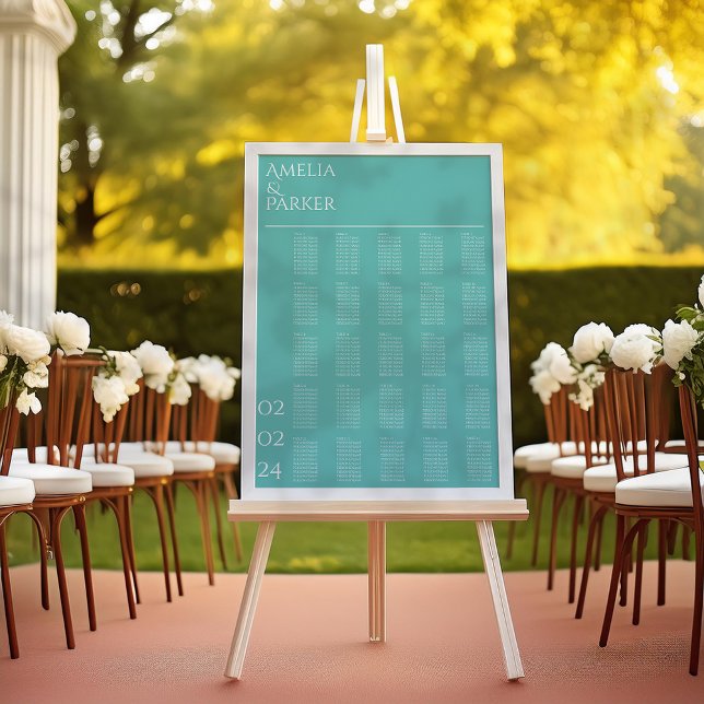 Minimalist Green Wedding Seating Chart (Creator Uploaded)