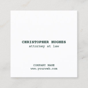 Minimalist Green White QR Code Networking Square Business Card