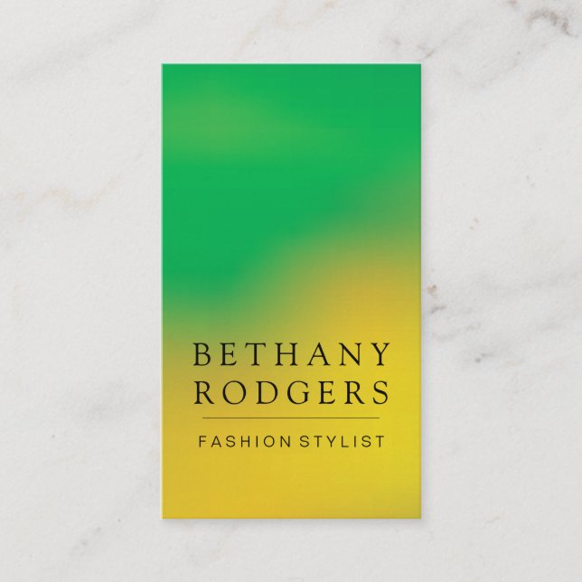 Minimalist Green Yellow Blend Business Card (Front)
