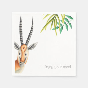 Minimalist Greenery African Antelope Napkin