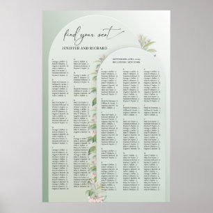 Minimalist greenery arch spring blush Alphabetical Poster