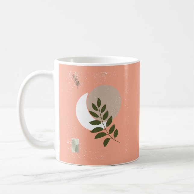 Minimalist Greenery Art Coffee Mug (Left)