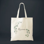 Minimalist Greenery Eucalyptus Bridesmaid Tote Bag<br><div class="desc">This minimalist greenery eucalyptus bridesmaid tote bag is the perfect wedding gift to present your bridesmaids and maid of honour for a rustic wedding. The design features watercolor elegant green eucalyptus leaves.</div>