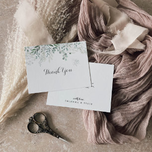 Minimalist Greenery Eucalyptus Flat Wedding Thank You Card