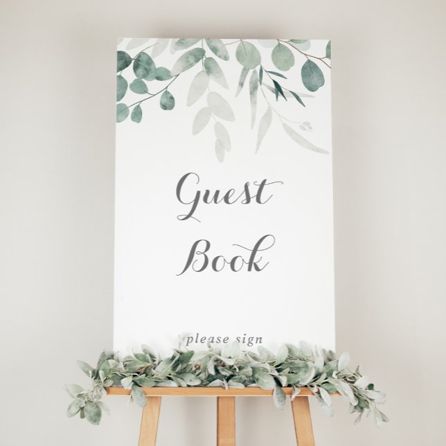  Minimalist Greenery Eucalyptus Guest Book Sign (Creator Uploaded)