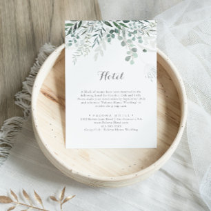 Minimalist Greenery Eucalyptus Hotel Enclosure Card