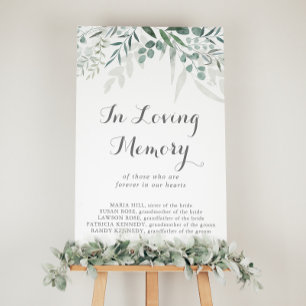 Minimalist Greenery Eucalyptus In Loving Memory  Poster