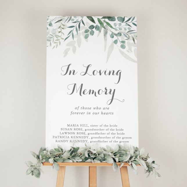 Minimalist Greenery Eucalyptus In Loving Memory  Poster (Creator Uploaded)