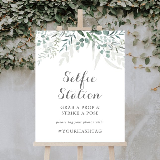 Minimalist Greenery Eucalyptus Selfie Station Sign (Creator Uploaded)