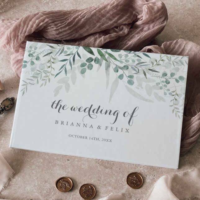Minimalist Greenery Eucalyptus Wedding Guest Book (Creator Uploaded)