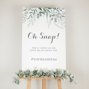 Minimalist Greenery Eucalyptus Wedding Oh Snap  Poster