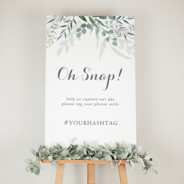 Minimalist Greenery Eucalyptus Wedding Oh Snap  Poster (Creator Uploaded)