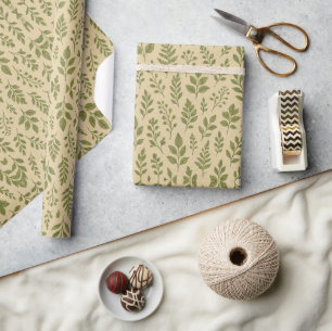 Minimalist Greenery & Fern Wrapping Paper