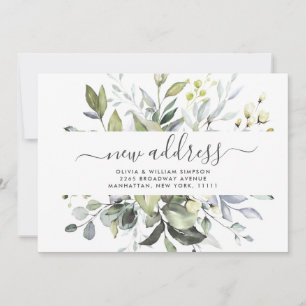 Minimalist Greenery Moving Announcement Card