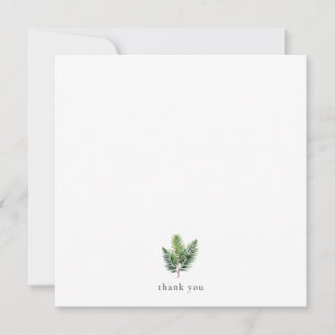 Minimalist Greenery Personalised Square Thank You Card