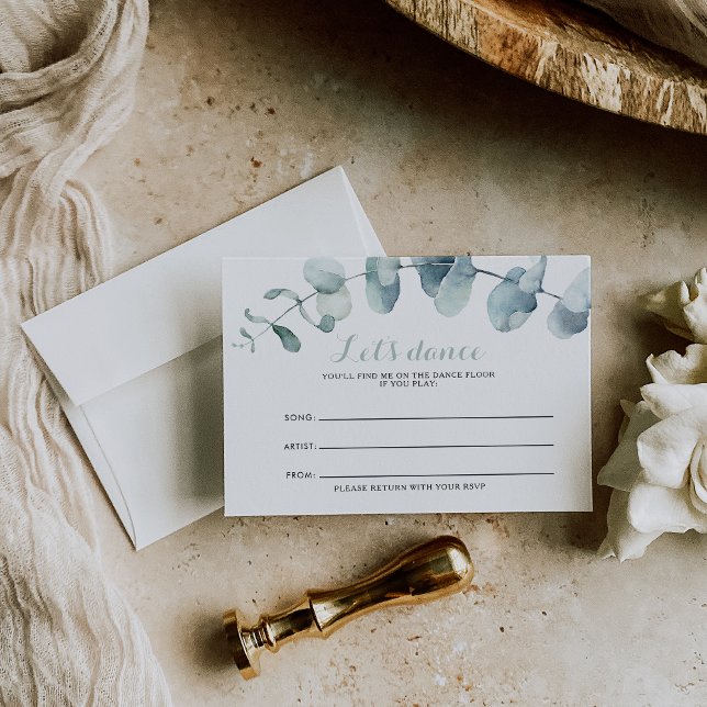 Minimalist Greenery Wedding Song Request Card (Creator Uploaded)