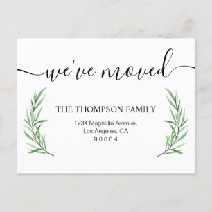 Minimalist Greenery We've Moved New Home Moving Announcement Postcard