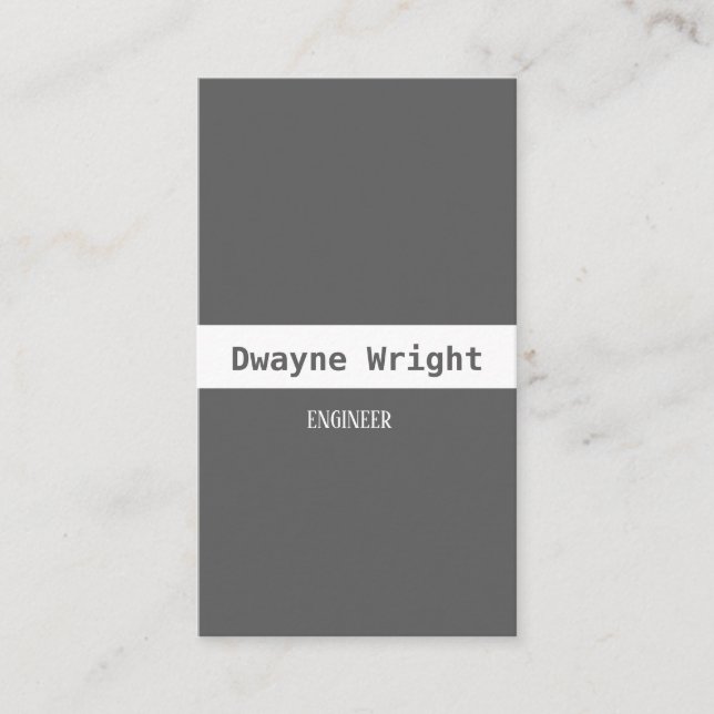 Minimalist grey and white business card (Front)