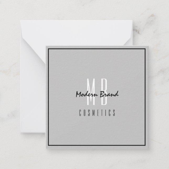 Minimalist Grey Black Modern Business Thank You Card (Front)