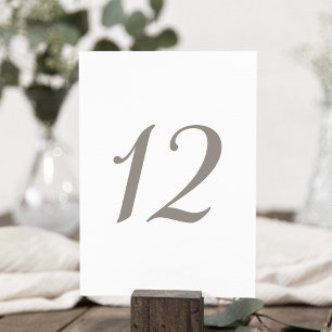 Minimalist Grey Colour Table Number 12