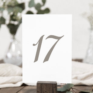 Minimalist Grey Colour Table Number 17
