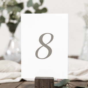 Minimalist Grey Colour Table Number 8