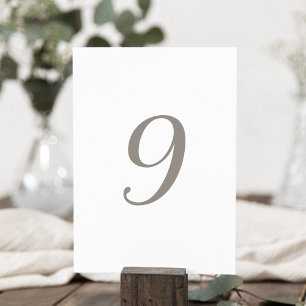 Minimalist Grey Colour Table Number 9