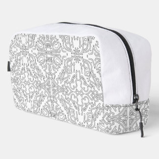 Minimalist Grey Floral Pattern Dopp Kit