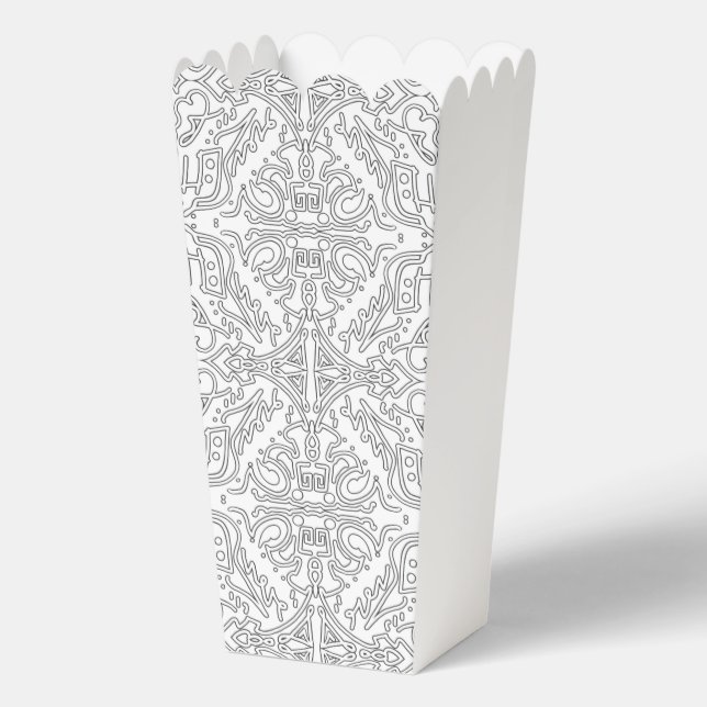 Minimalist Grey Floral Pattern Favour Box (Back)