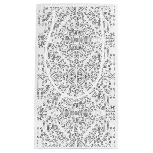 Minimalist Grey Floral Pattern Small Gift Bag