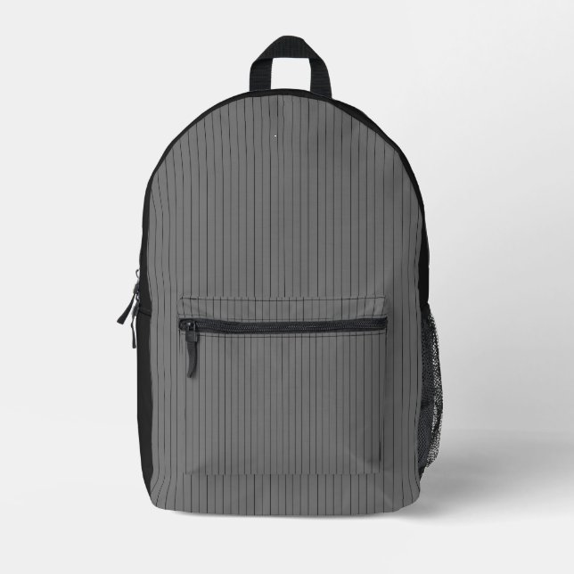 Minimalist Grey Geometric Custom Monogram Backpack (Front)