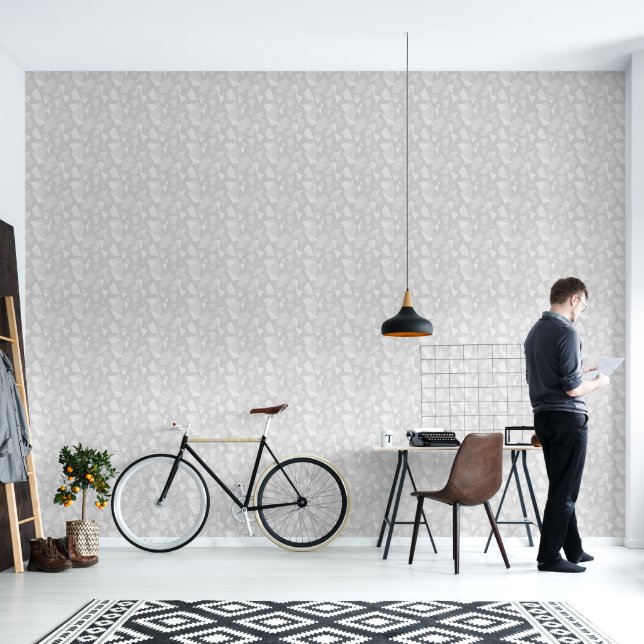 Minimalist Grey Geometric | Wallpaper (Living Room)