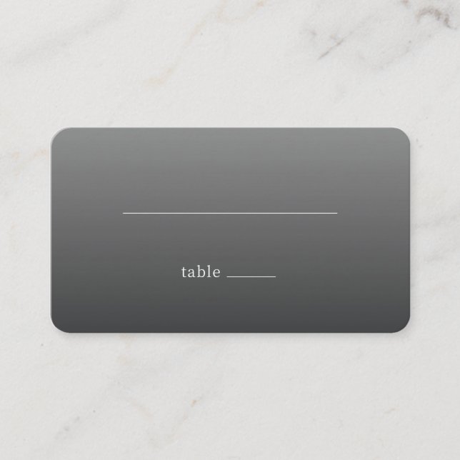 Minimalist Grey Line Table Sign Place Card (Front)