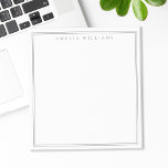 Minimalist Grey Monogram Two Border Notepad<br><div class="desc">Create your own personalised notepads with grey elegant chic typography monogram name and two border line design.</div>