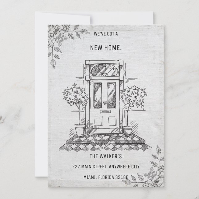 Minimalist Grey Moving Announcement (Front)